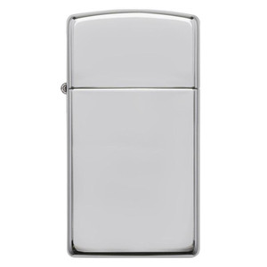 Zippo Windproof Lighter Slim Case High Polish Sterling Silver - 1500