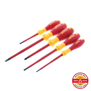 Wiha Insulated Softfinish Slotted/phillips Screwdriver Set (5 Piece Set) - 32091