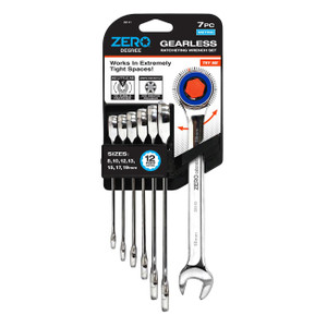 Zero Degree Metric Ultra-precise Gearless Ratchet Wrench Set (7-piece) - 38141