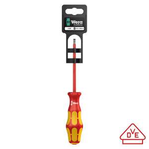 Wera Screwdriver: Vde Insulated Slotted 4.0 X 100mm With Lasertip (on Hang-tag) - 51000001001