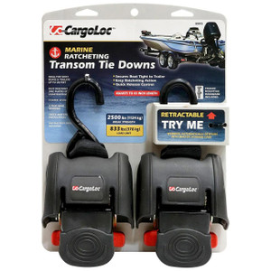 Cargoloc Ratcheting Tie Down - Strap 2" X 43" X 2500lbs Transom (pair) - 89973