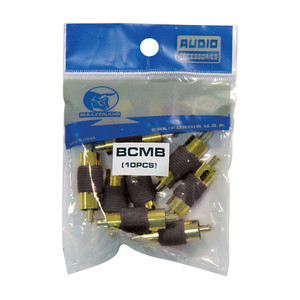 Bullz Audio Male To Male Rca Couplers Black (10-pieces) - BCMB