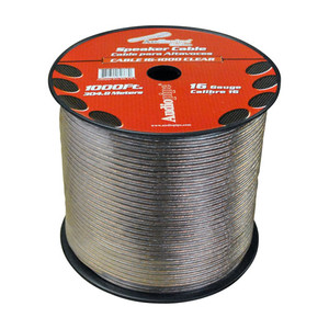 Audiopipe Speaker Wire 16-gauge 1000 Foot Spool - Clear Insulation - CABLE161000