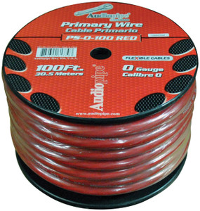 Audiopipe Power Cable 0-gauge 100 Foot Spool - Red - PS0100RD