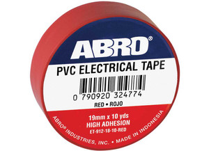 ABRO - Electrical Tape 0.12mm X 18mm X 10 Yds Red - ET-912-18-10-RED