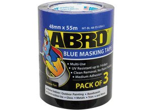 ABRO - Masking Tape Blue 48mm X 55m (3pack) - MT-BL-48-55-USA-3