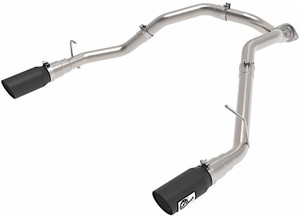 aFe Power - Large Borehd 3 In 409 Stainless Steel Dpfback Exhaust System W/black Tip - 49-42080-B