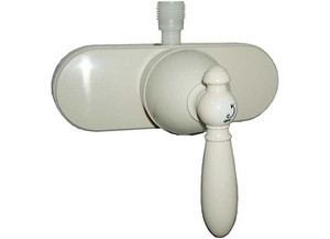 American Brass - 4in Single Lever Shower Valve W/ Decorative Lever Hdl & Vac Brk Biscuit Finish - U-YSL53VBBLVR-E