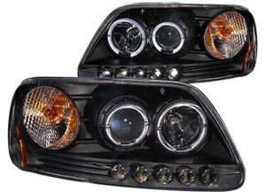 Anzo - 9702 Expedition/9703 F150 Headlights Projector 1pc With Halo Led Black Drive/pass - 111031