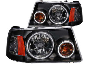 Anzo - 0111 Ranger 1 Pc. Projector Halo Black Clear Amber(ccfl)headlights Drive/pass - 111152