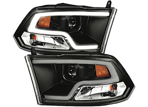 Anzo - 0918 Ram 1500/2500/3500 Projector Headlights Plank Style Design Black W/ Halo - 111404