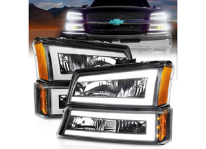 Anzo - 0306 Silverado 1500/25003500/avalance/07 Classic Crystal Headlights W/light Bar - 111501