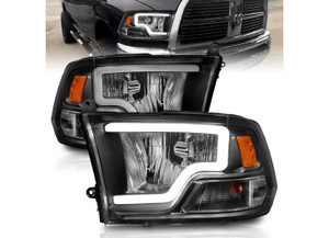 Anzo - 0918 Ram 1500/1018 2500/3500 W/quad Crystal Headlights W/light Bar Blk Fits Factory Dual Hl Models - 111515