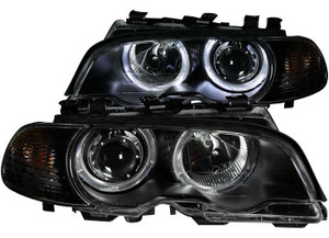 Anzo - 0104 Bmw 3 Series E46(m3)projector W/halo Black Clear W/amber Headlights Drive/pass - 121269