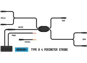 Arc Lighting - Strobelink Type B Wiring Harness W/ 4 Perimeter Lights - BB8KB04