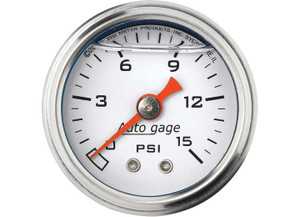 Auto Meter - Pressure Gauge 015 Psi White - 2175