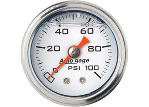 Auto Meter - Pressure Gauge 0100 Psi White - 2177