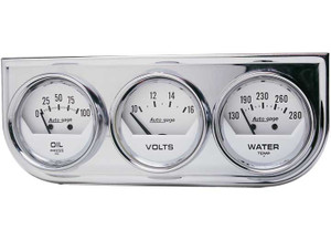 Auto Meter - 2in 3 Gauge Console Oil/ Water/volt Mech Chrome - 2325