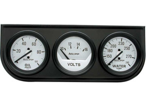 Auto Meter - 2in 3 Gauge Console Oil/ Water/volt Black - 2327