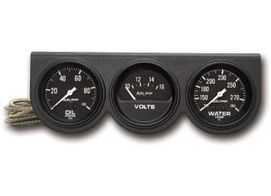 Auto Meter - 25/8in 3 Gauge Console Oil/volt/water Black - 2398