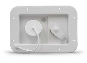 B&B Molders - City/gravity Dish Brass Check Valve Polar White - 94224