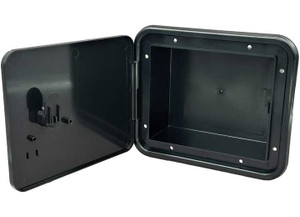 B&B Molders - Multipurpose/fuel Hatch W/solid Back Thumb Lock Black - 94311
