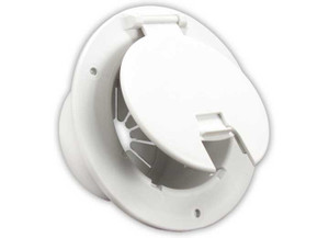 B&B Molders - Deluxe Round Electric Cable Hatch W/back Polar White - 94329