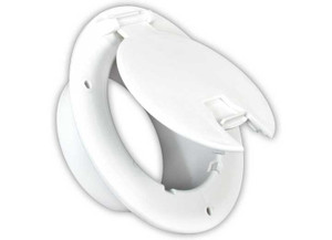 B&B Molders - Deluxe Round Electrical Cable Hatch W/o Back Polar White - 94331