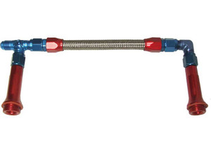 Big End Performance - 6 Holley 4150 Series Blue/red Finish Dual Inlet Carb Line Kit W/stainless Steel Hose - 12117