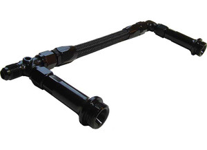 Big End Performance - 8 Holley Dominator 4500 Black Fitting Dual Inlet Carburetor Line Kit W/black Hose - 14104