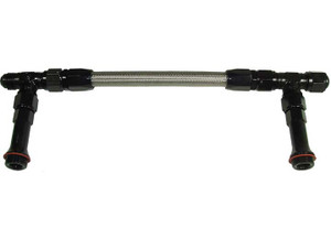 Big End Performance - 8 Holley Dominator 4500 Black Finish W/stainless Steel Hose Dual Inlet Carb Line Kit - 14114