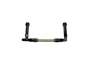 Big End Performance - 6 Holley 4160 8 21/32in Centers Black Finish With Stainless Steel Dual Inlet Carb Line Kit - 14116