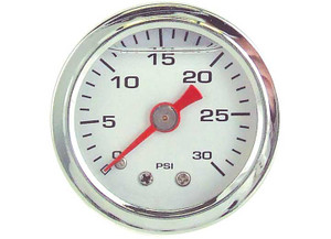 Big End Performance - Liquid Filled White Pressure Gauge 030psi - 15031