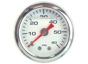 Big End Performance - Liquid Filled White Pressure Gauge 060psi - 15032