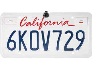 Boyo - Concealed License Plate Backup Camera W/parking Lines Black - VTL16