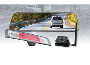 Brandmotion - 15c F150/17c F250/f350 Sd Transparent Trailer Wireless Rear Camera Mirror W/3rd Brake Light Bezel - TRNS-2181