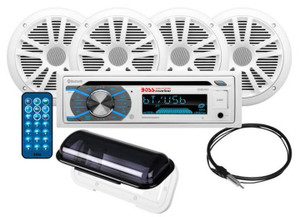 BOSS Audio - Boss Audio Systems Mck508wb.64s Marine Receiver Speaker Package Bluetooth - MCK508WB.64S
