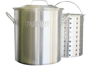 Bayou Classic - 25qt Aluminum Stockpot With Basket (shrimp Pot) - 4325