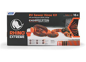 Camco - Rhinoextreme Sewer Hose Kit W/15ft Hose & Swivel Fittings - 39861