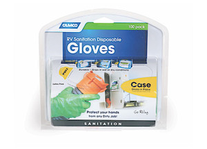 Camco - Disposable Green Sanitation Gloves100/pkone Size - 40285
