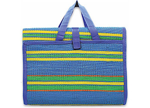 Camco - Handy Mat W/strap Blue/green Stripes 72inx108in Bilingual - 42814