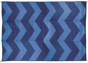 Camco - Outdoor Mat  6ft X 9ft Chevron Blue/blue (e/f) - 42878