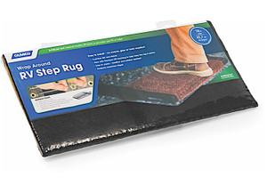 Camco - Step Rug Premium Turf W/uv&tpe Hemmed 17.5in X 18in Black - 42915