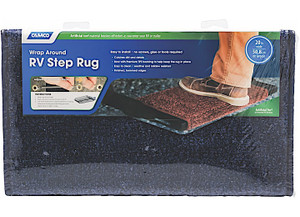 Camco - Step Rug Premium Turf W/uv&tpe Hemmed 22in X20in Blue - 42937