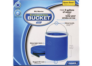 Camco - Collapsible Bucket Blue & White - 42993
