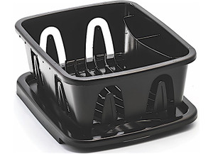 Camco - Mini Dish Drainer & Tray Black - 43512