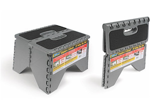 Camco - Step Stool Plastic Folding W/non Skid Silver Multilingual - 43635