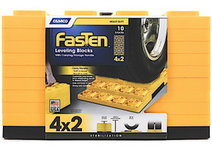 Camco - Fasten Leveling Blocks With Thandle 4x2 Yellow 10 Pack - 44515