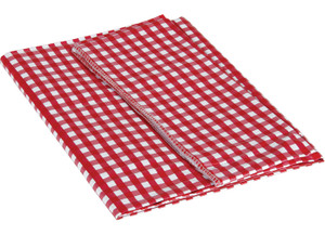 Camco - Picnic Tablecloth Red/white 52in X 84in Bilingual - 51019