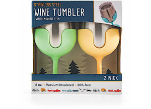 Camco - Life Is Better At The Campsite Wine Tumbler Set (green/yellow) - 51916